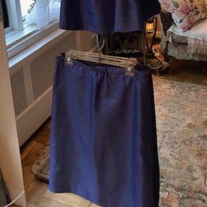 Two Piece Evening Suit, fully lined, Sateen, French Blue